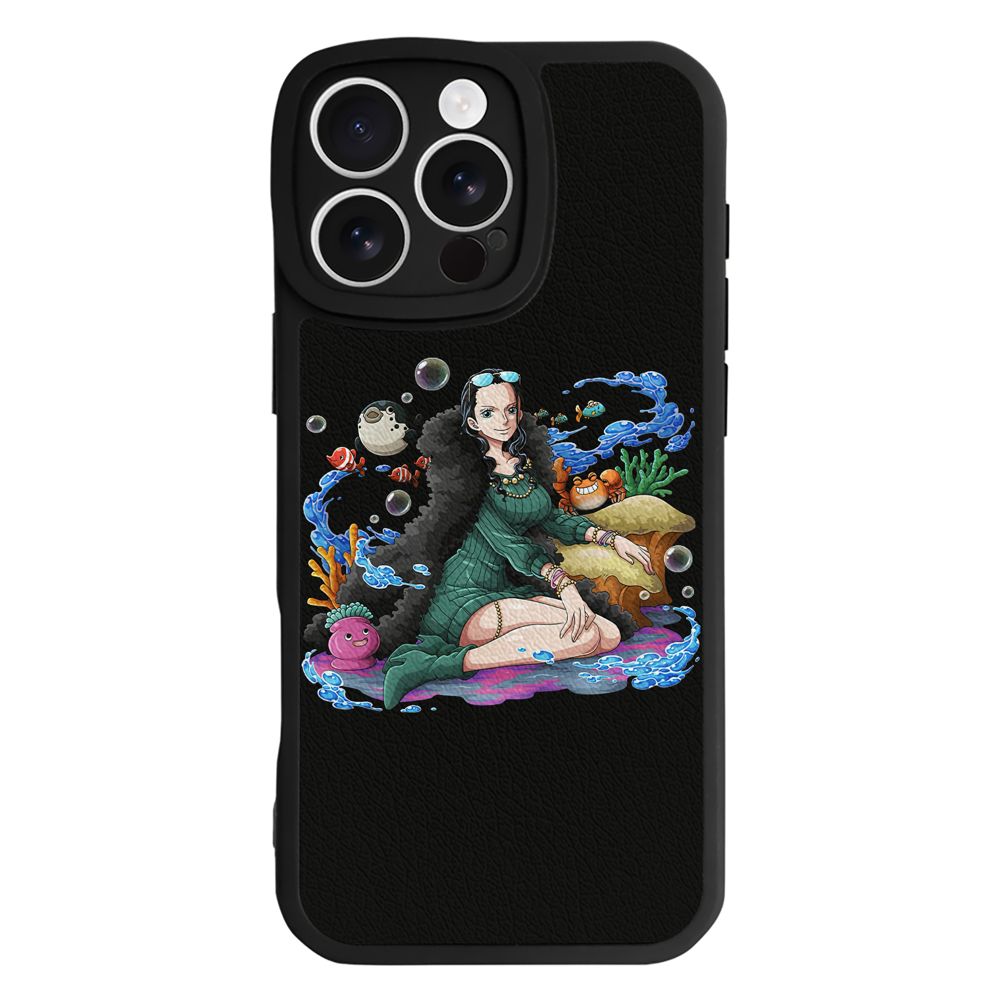 （画像用） ワンピース ニコ・ロビン ONE PIECE Nico Robin 【iPhone 16シリーズ対応】シリコンスマホケース（レザー調） 材質：シリコン